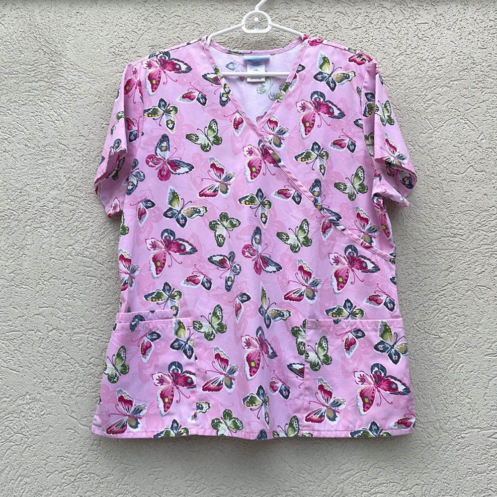 SB Scrubs Butterfly Scrub Top pink